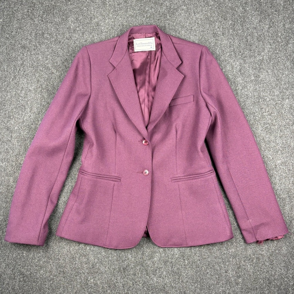 Vintage Levi Strauss & Co Womens Blazer Jacket Plum Purple Size 8 229M